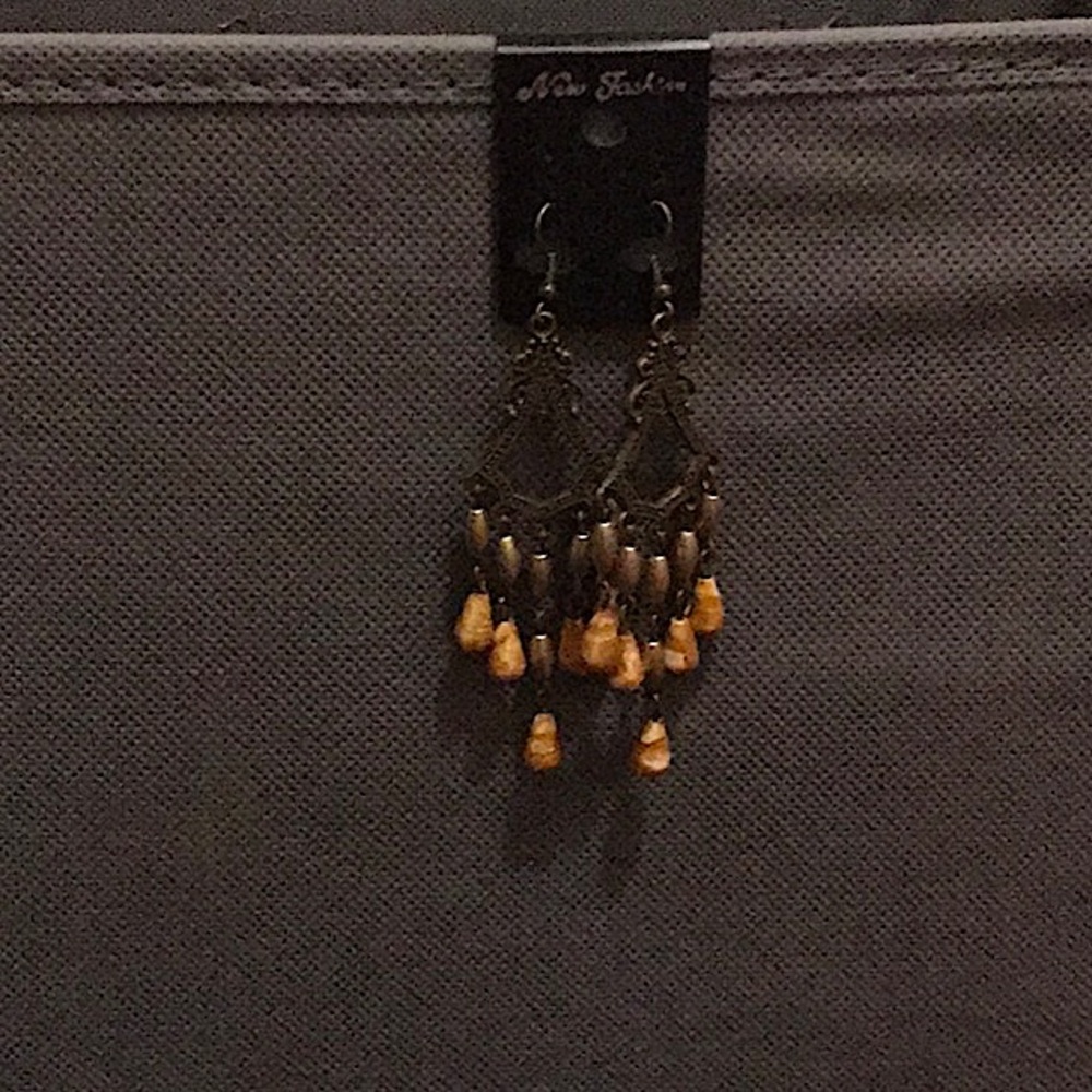 Gold Chandelier Earrings - Picture 1 of 5